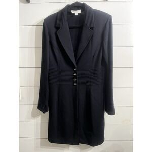 St. John Women's Coat‎ Size 10 Black Sweater Knit Front Button Jacket